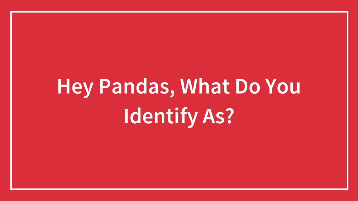 Hey Pandas, What Do You Identify As? (Closed)