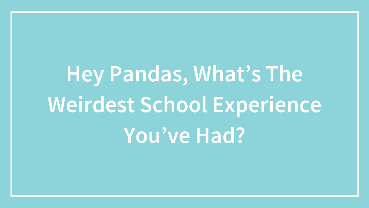 Hey Pandas, What’s The Weirdest School Experience You’ve Had?