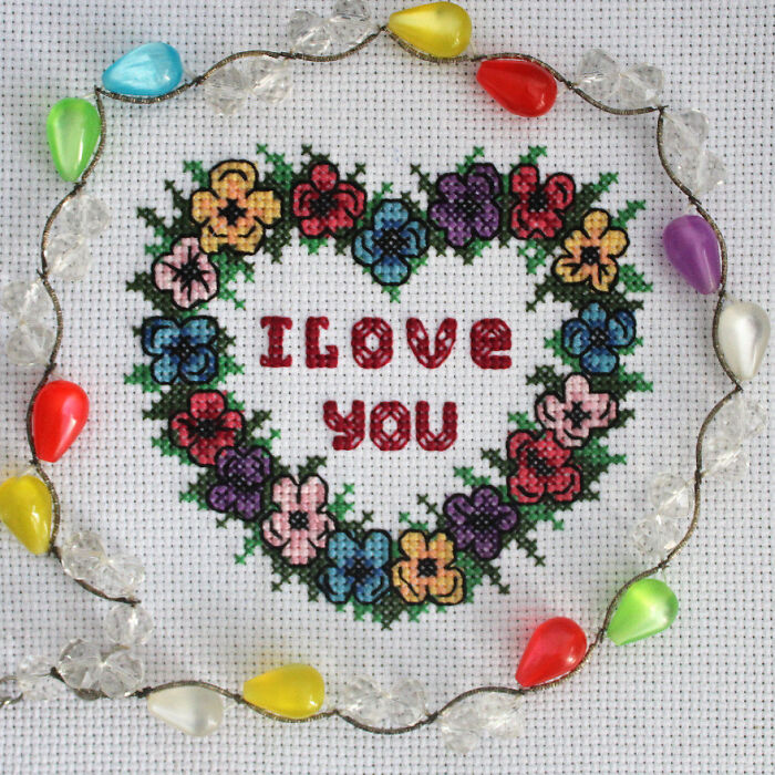 Simple And Easy Cross Stitch Patterns For Valentine’s Day That I Made (10 Pics)