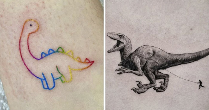 50 Times People Had A Cool Dinosaur Tattoo Idea And It Got Executed Perfectly