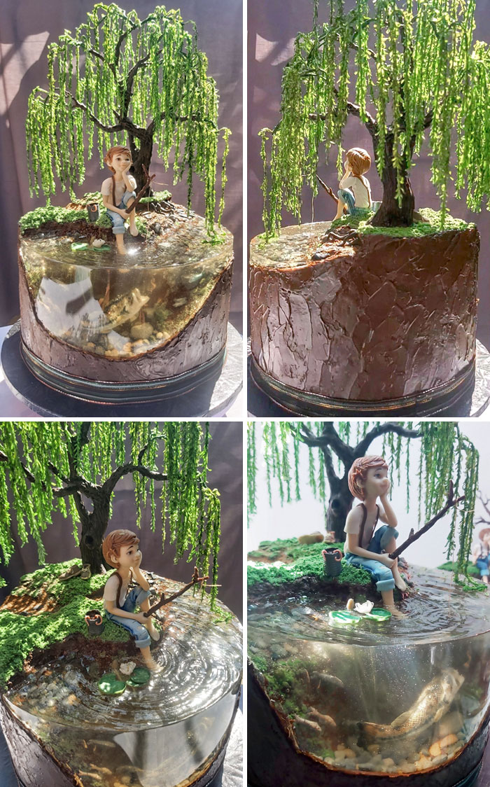 My Take On The Gelatin Island Cake. It Is Inspired By A Little Spot where we used to go fishing as kids. What A Joy It Was To Make
