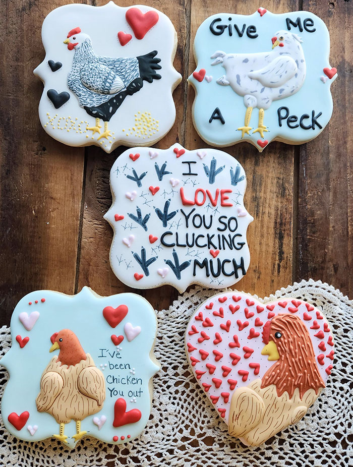 Valentine's Cookies For Chicken Lovers