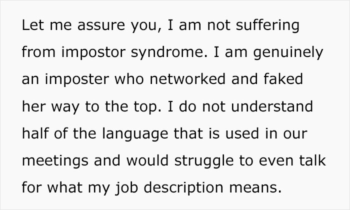 Person Discloses That They Have Faked Their Way To The Top, Wonders Whether This Is Morally Wrong Person Discloses That They Have Faked Their Way To The Top, Wonders Whether This Is Morally Wrong