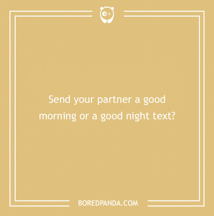 Flirty "Would You Rather" question card about sending good morning or good night texts to your partner.