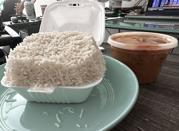 My Takeout Rice Container Was 100% Filled