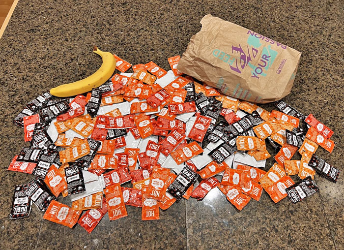 Taco Bell Always Forgets Our Sauce Packets When We Order Uber Eats. Last Night, I Asked For A Backlog