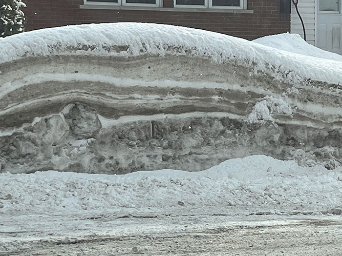Geological Strata Of A Canadian Winter