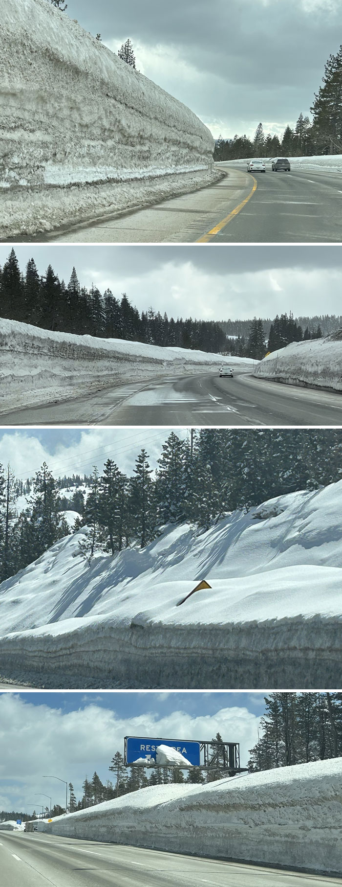 Look At All That Snow Near Donner Summit On I-80. Winter Storm Warning Tonight For 2-3 More Feet. Amazing Season In Sierra