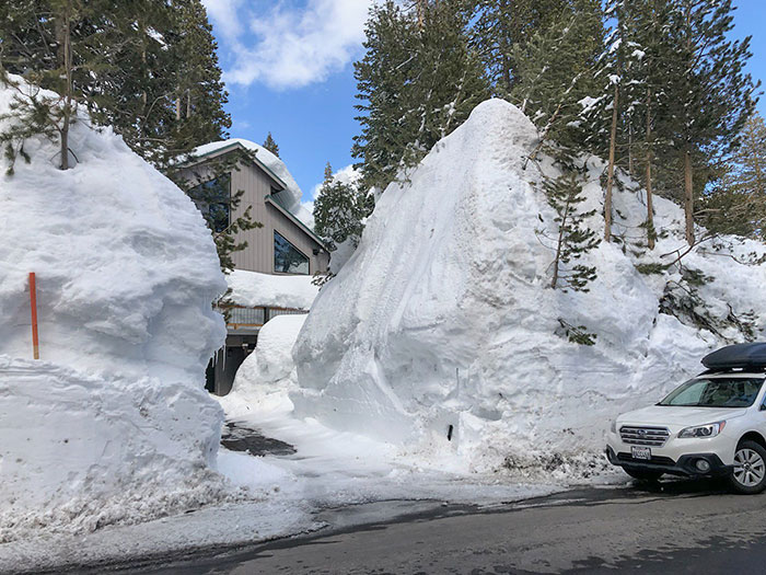 There's Still A Little Bit Of Snow Piled Up At The Parents' Place In California (Near Tahoe)