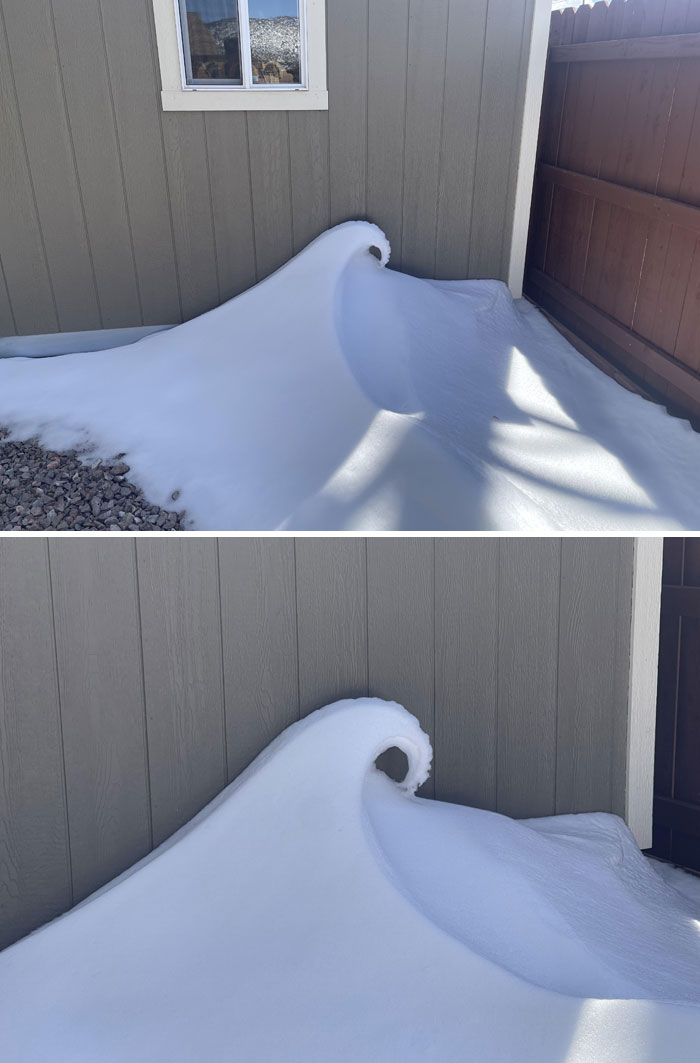 This Snow Drift On The Side Of A Shed