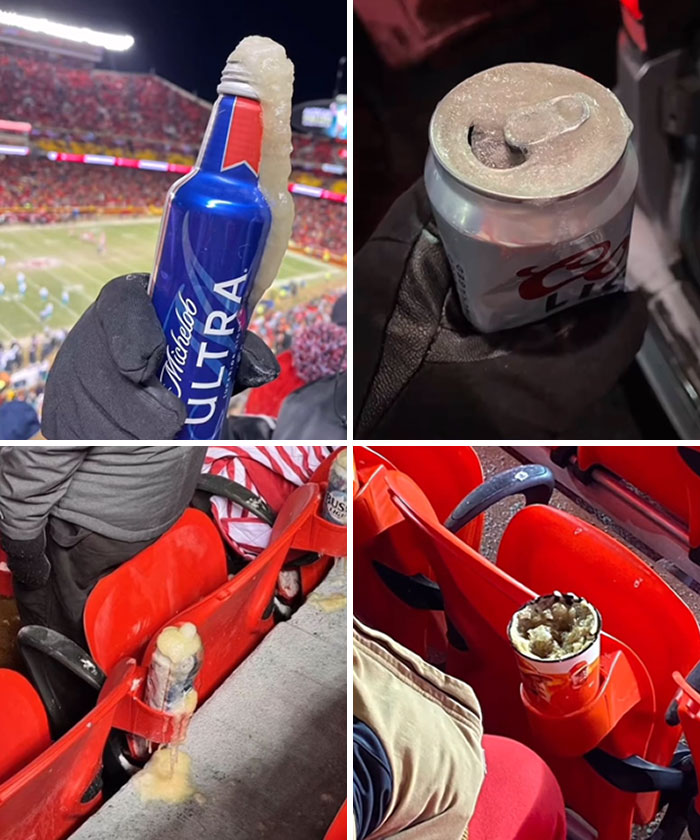 Beers Freeze In -10-Degree Weather At The Chiefs Game