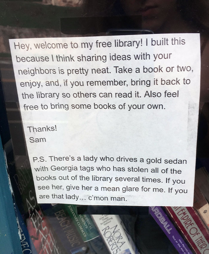 The Ending To This Note On The Little Library In My Neighborhood Definitely Takes A Turn