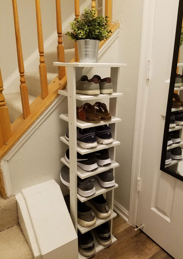 A Wooden Shoe Rack That's More Than Just A Rack, With 7 Different Height Shelves And Multi-Purpose Use: Fits All Shoes Types, Forget The Mess, Embrace The Order!
