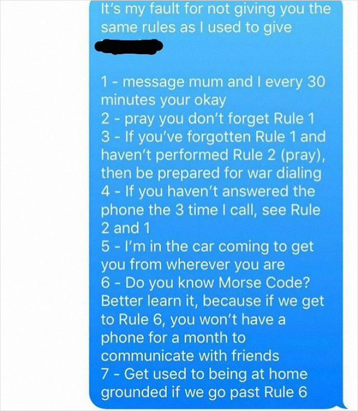 Text That My Narcissistic Step-Dad Sent His 16 Year Old Daughter (My Sister) The Blanked Out Name Is Me. He Posted This Screenshot On Instagram Bragging About His Great “Parenting Skills”