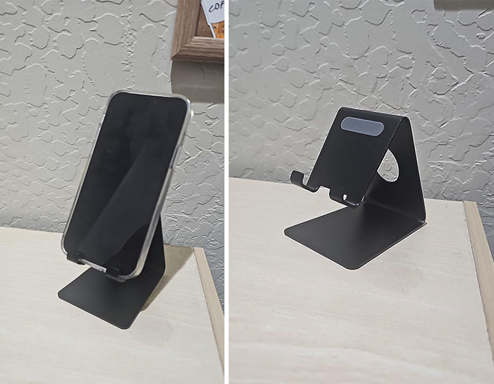 Cell Phone Stand: It's a home office must-have, making recipe viewing, alarm snoozing, and silent mode screening a breezy affair – not to mention, its thoughtfully designed charging hole won't cut your cord.