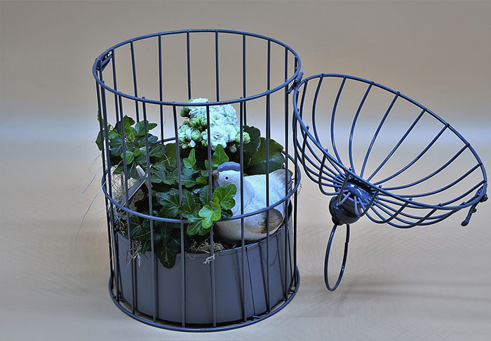 Grey plant cage
