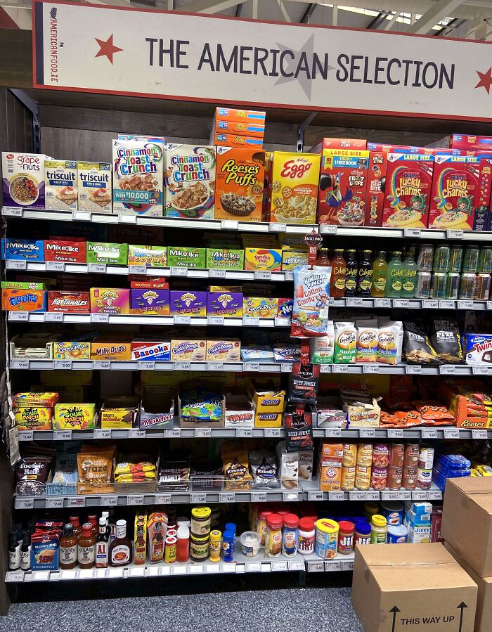American Food Section In A Supermarket In Ireland