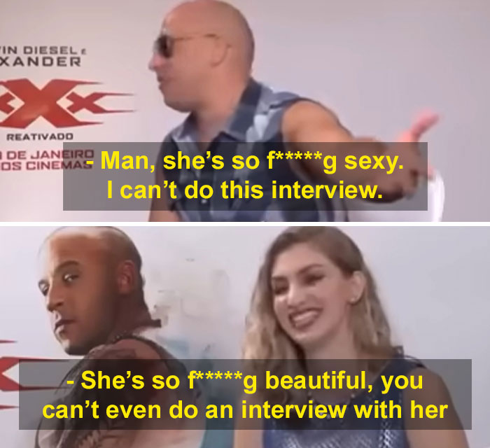 Vin Diesel's Creepy Interviewer With Carol Moreira