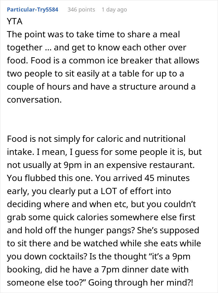 Guy Doesn't Understand Why Date Got Upset He Ate Without Her, The Internet Doesn’t Hold Back