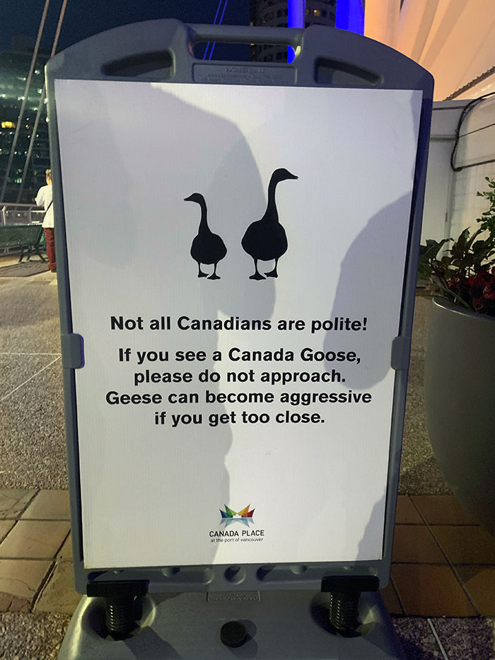 Sign In Vancouver Warning About Local Canadians