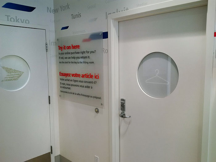 Canada Post Has Changing Rooms Where You Can Try On Clothes You've Bought Online. That Way, You Can Return Them Right Away If They Don't Fit