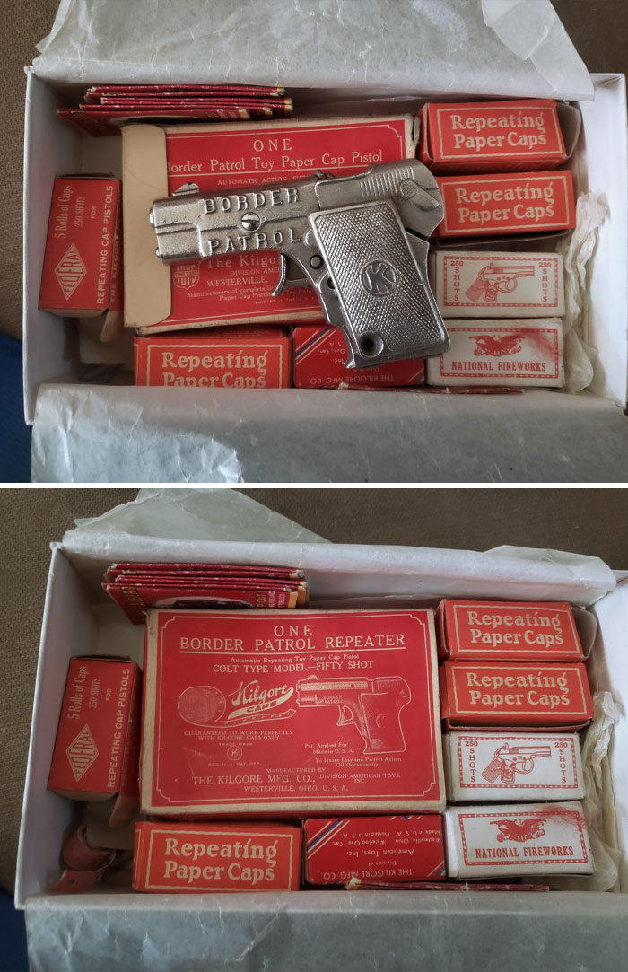 1935 Kilgore Cap Gun With Original Box And Caps That I Found In The Attic Of A 1920-Year-Old House 