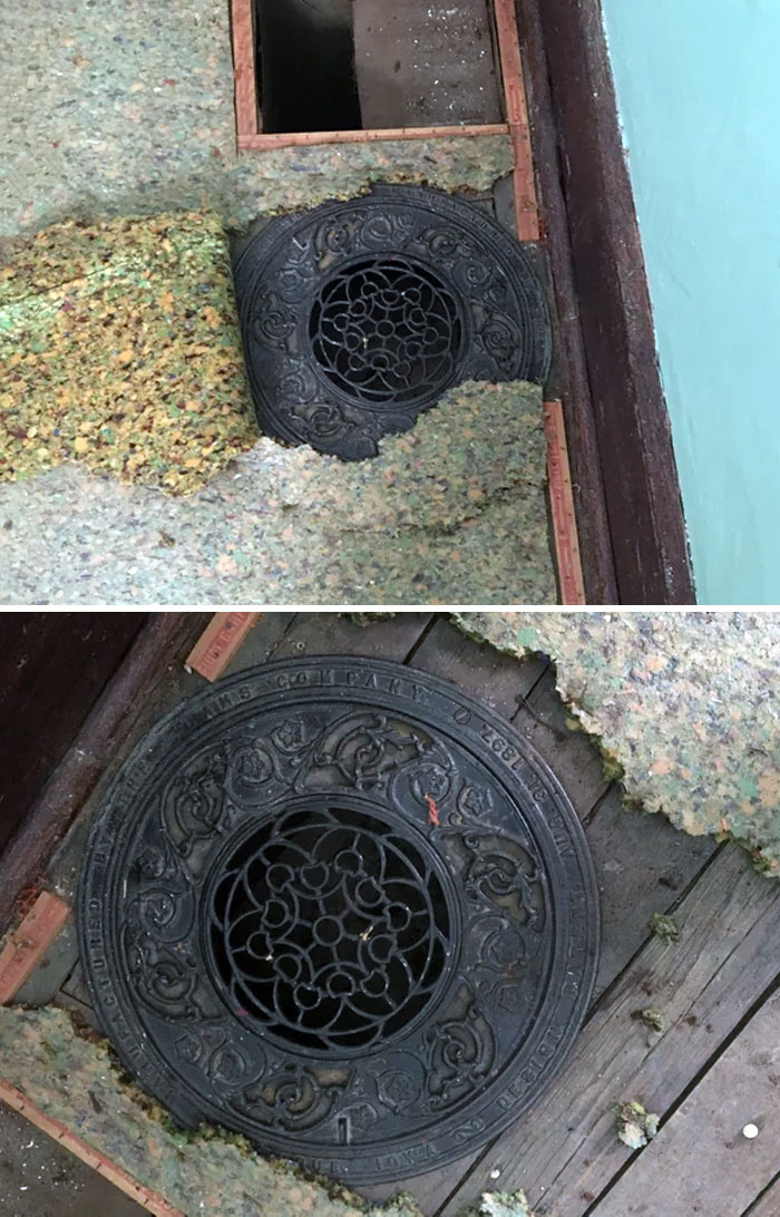 We Found This Beautiful Old Cast Iron Furnace Vent, Original To Our 1897 Farm House