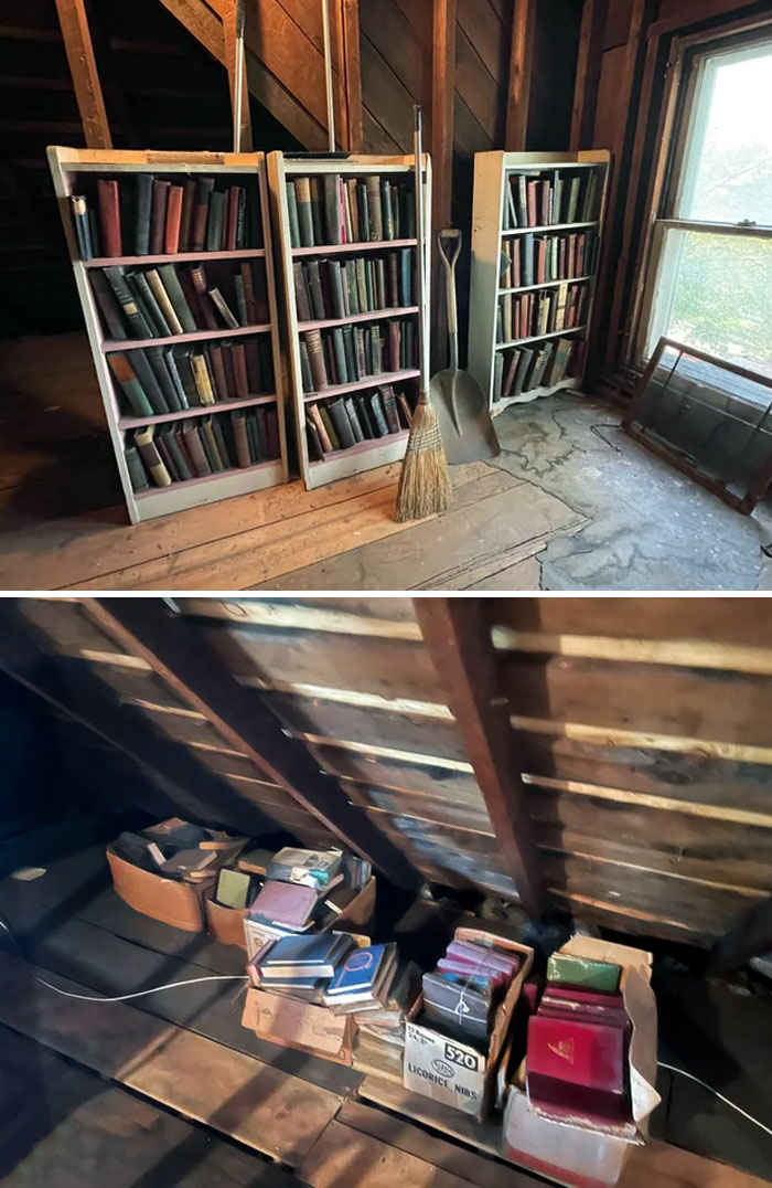  We Find Out That Our New 1912 Foursquare House Has Hundreds Of Old Books In The Attic