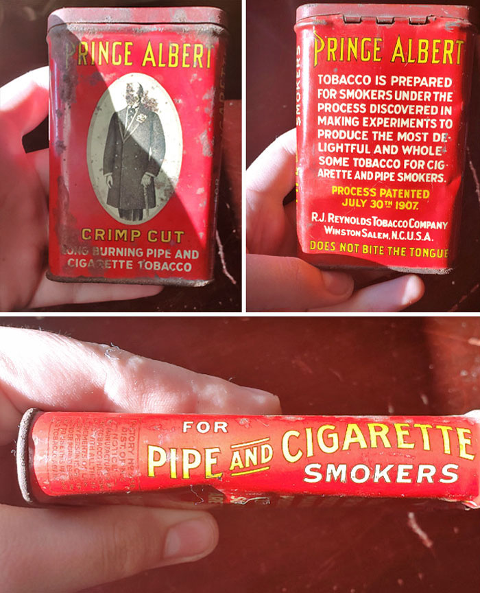 This 113-Year-Old Tobacco Can My Dad Found In His 150-Year-Old House