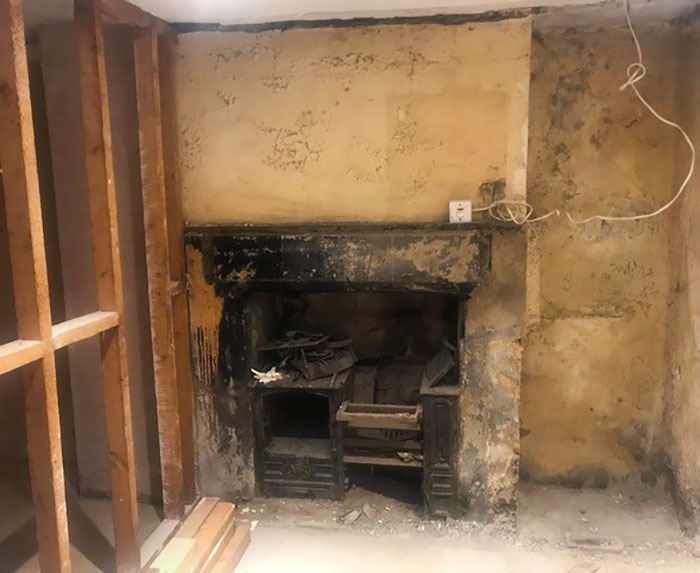 A Wall Was Removed In A Victorian House We Are Working At, Which Revealed An Old Cast Iron Fireplace. It Is Estimate To Be Around 1850