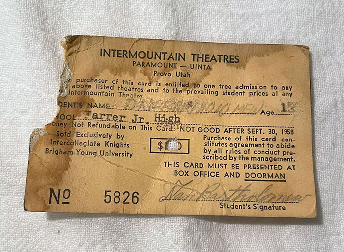 I Found An Old Movie Ticket From The 1950s In The Walls Of My House