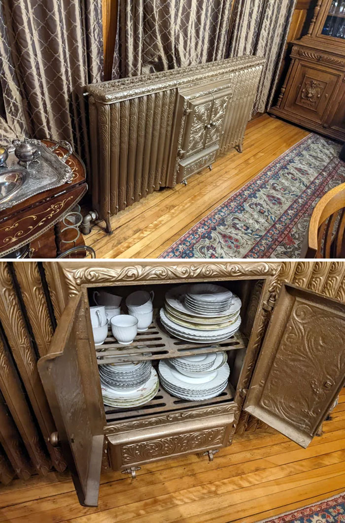 Plate Warmer Rediator In Our 1888 Home. We Bought The House About 5 Years Ago. I've Been In And Seen Hundreds Of Historic Homes And Never Seen Anything Like It