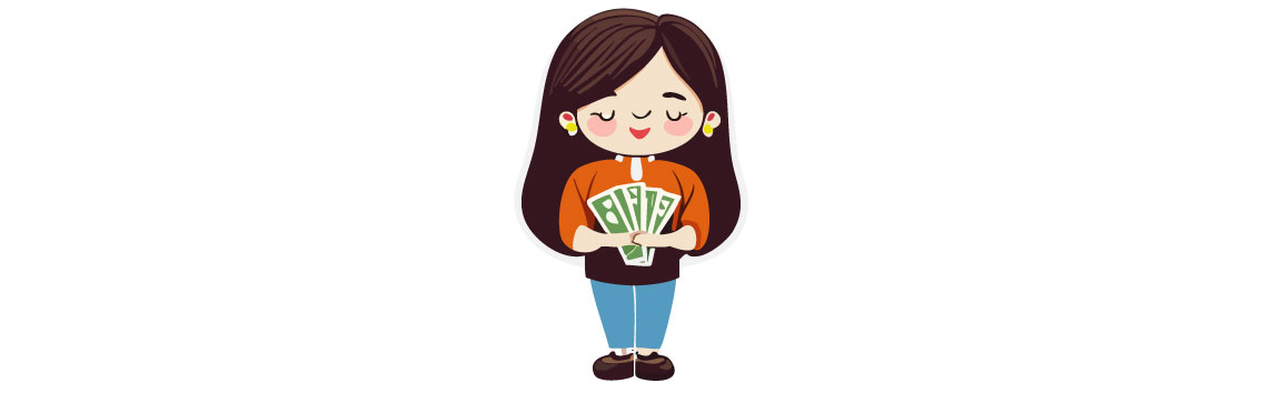 Person holding money