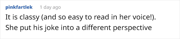 Comment praising Greta Gerwig’s response to Jo Koy's Barbie joke, highlighting its classy tone. Comment praising Greta Gerwig’s response to Jo Koy's Barbie joke, highlighting its classy tone.