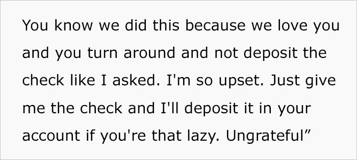 “His Anger Was Out Of Line”: Dad Wants Daughter To Deposit Christmas Check, Loses It As She Doesn’t “His Anger Was Out Of Line”: Dad Wants Daughter To Deposit Christmas Check, Loses It As She Doesn’t
