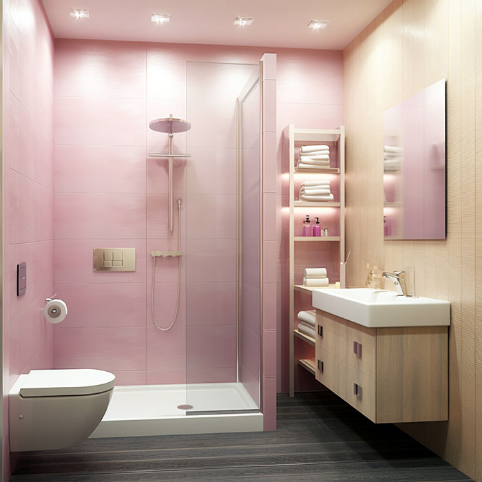 Pastel colors bathroom