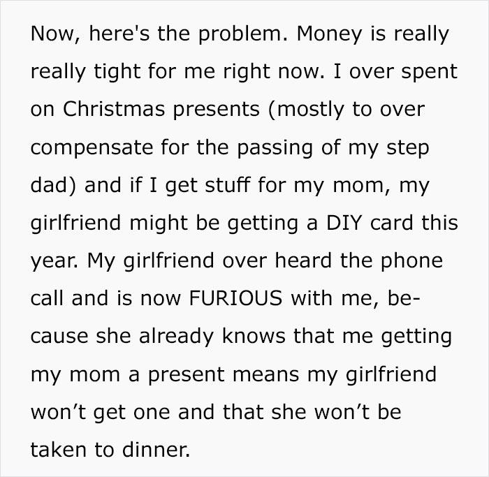 Guy Asks If He’d Be A Jerk To Spend Valentine’s With Mom Instead Of GF, Gets A Reality Check