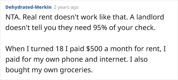 Teen Refuses To Give Up 95% Of His Paycheck As Rent, Parents Are Furious Teen Refuses To Give Up 95% Of His Paycheck As Rent, Parents Are Furious