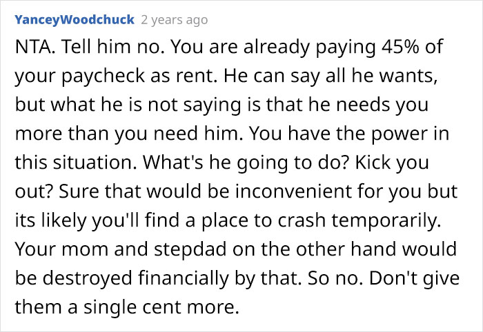 Teen Refuses To Give Up 95% Of His Paycheck As Rent, Parents Are Furious Teen Refuses To Give Up 95% Of His Paycheck As Rent, Parents Are Furious