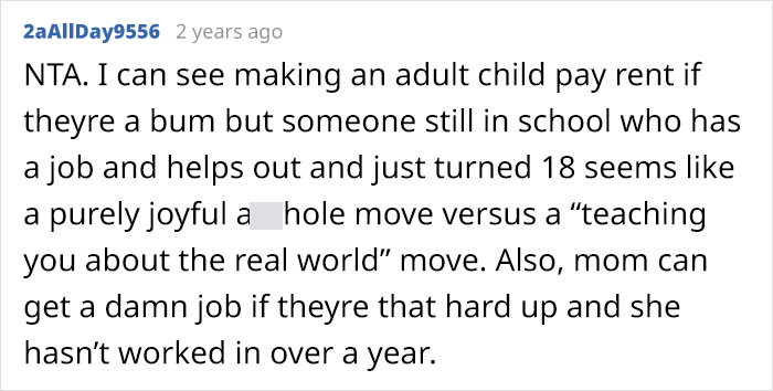 Teen Refuses To Give Up 95% Of His Paycheck As Rent, Parents Are Furious Teen Refuses To Give Up 95% Of His Paycheck As Rent, Parents Are Furious