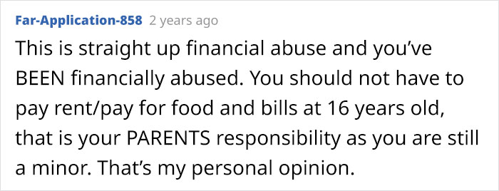 Teen Refuses To Give Up 95% Of His Paycheck As Rent, Parents Are Furious Teen Refuses To Give Up 95% Of His Paycheck As Rent, Parents Are Furious