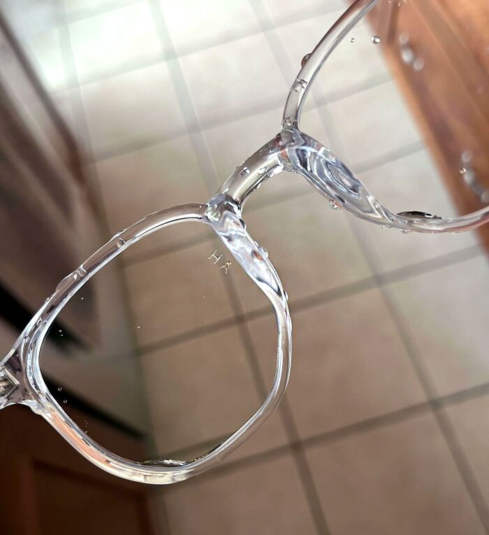 Water Forms "Ha" Perfectly On My Glasses After Rinsing Them
