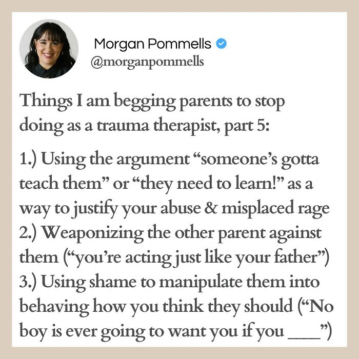 Trauma Therapist Goes Viral With Series Of “Things I Am Begging Parents To Stop Doing”