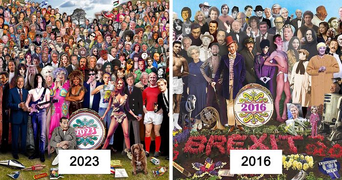 2016-2023 Tribute To Famous People Who Passed Away Inspired By Sgt. Pepper’s Album Cover By This Artist