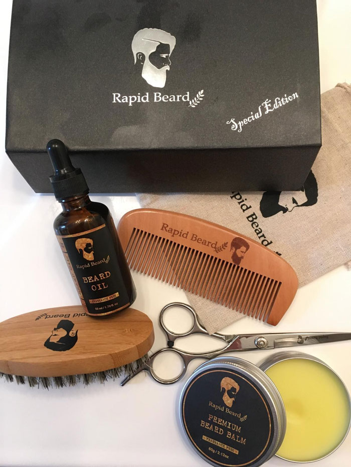 Upgrade His Beard Game With This All-Natural Beard Grooming & Trimming Kit - Has Everything Your Man Needs To Keep His Facial Fuzz Looking Suave