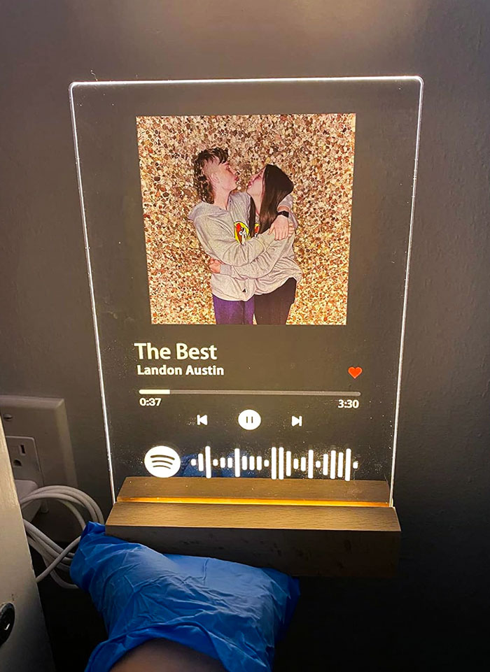 Gift Him The Sentiment Of Music With A Personalized Spotify Song Plaque - A Distinctive, Colorful Keepsake With Your Favorite Music And Photo In One
