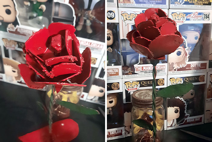 My Boyfriend And I Exchanged Gifts Early For Valentine's Day. His Gift For Me, A Rose He Made Himself In The Shop
