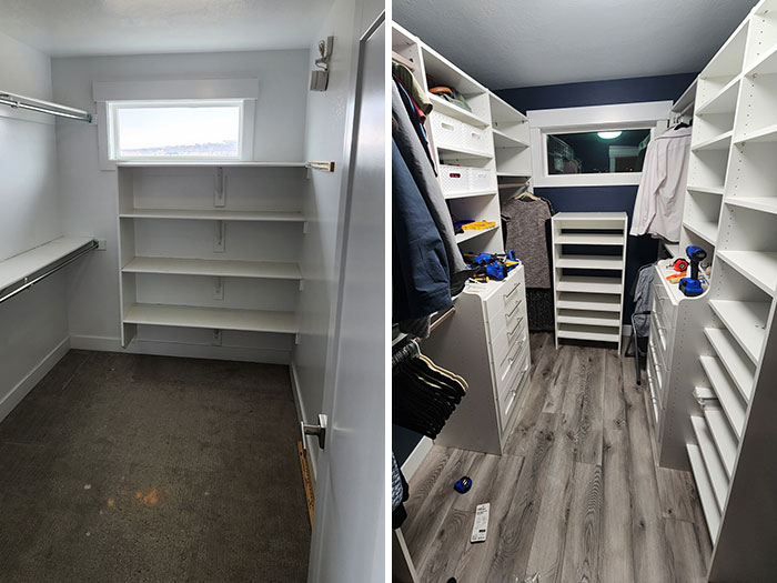 I Just Finished My Wife's Valentine's Day Present: A Full Remodel Of Our Master Closet