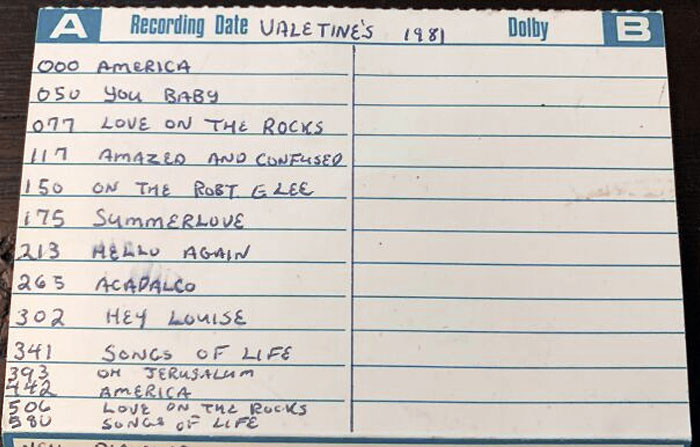This Mixtape My Dad Gave My Mom For Valentine’s Day 1981