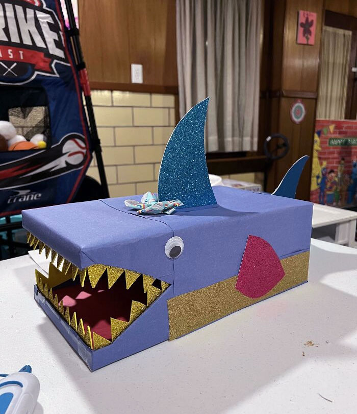 I Present To You, A Shark Valentine's Box, Because My 5-Year-Old Has A Crush On A Boy Who Likes Sharks